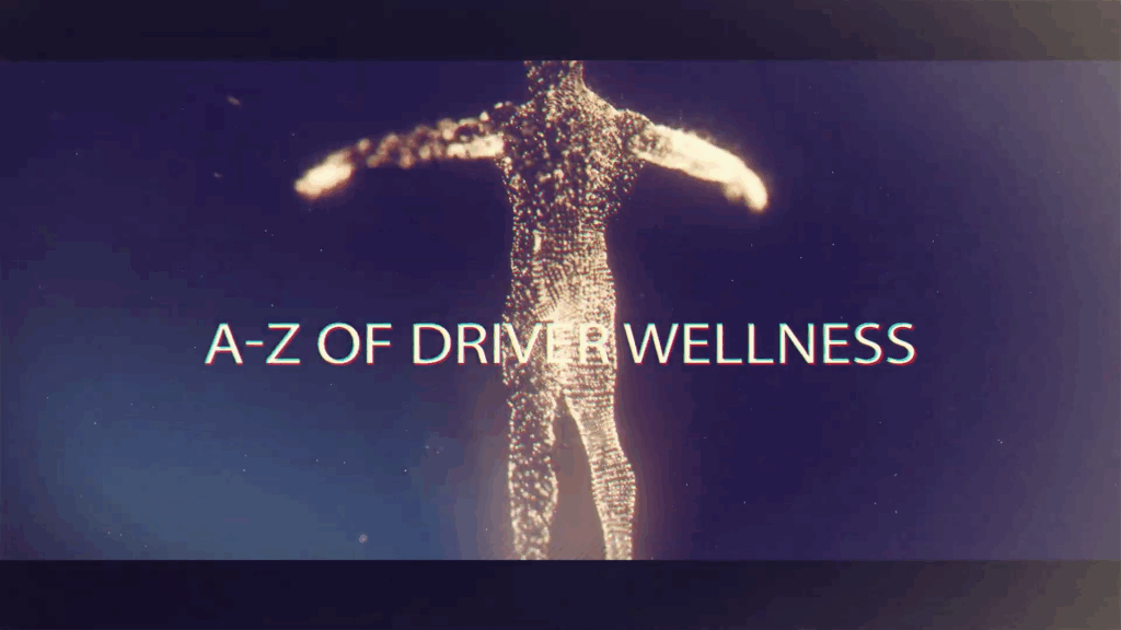 Digital human figure, text: A-Z of Driver Wellness